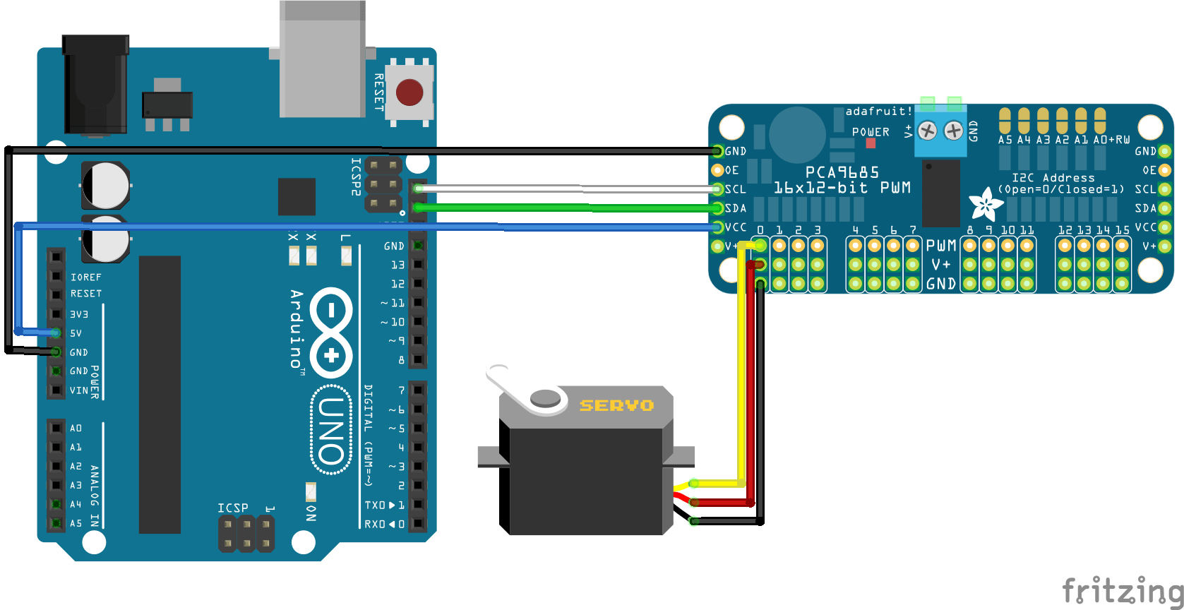 thumbnail image 2 of PCA9685 16-Channel Servo Motor Driver - 12-Bit PWM & I2C For Arduino & Robotics 2 of 11