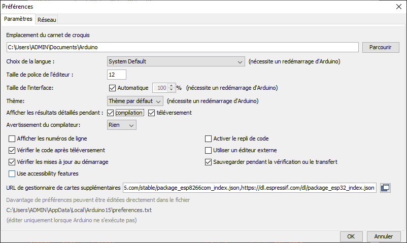 arduino-preference-verbose-mode Generating and uploading BIN files for ESP32