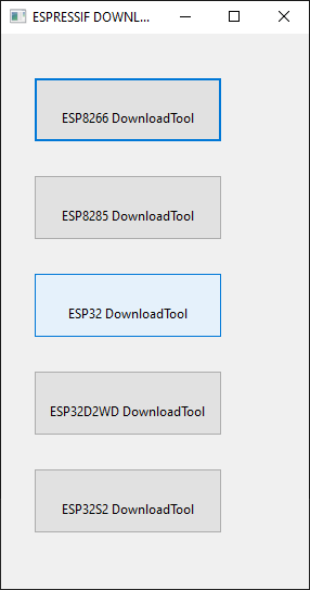 flash-download-tool-select-esp32 Generating and uploading BIN files for ESP32