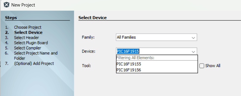 mplab_select_device Programmer un microcontrôleur PIC avec MPLAB