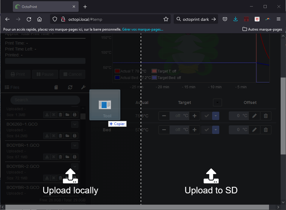octoprint-upload Installer OctoPi sur Raspberry Pi