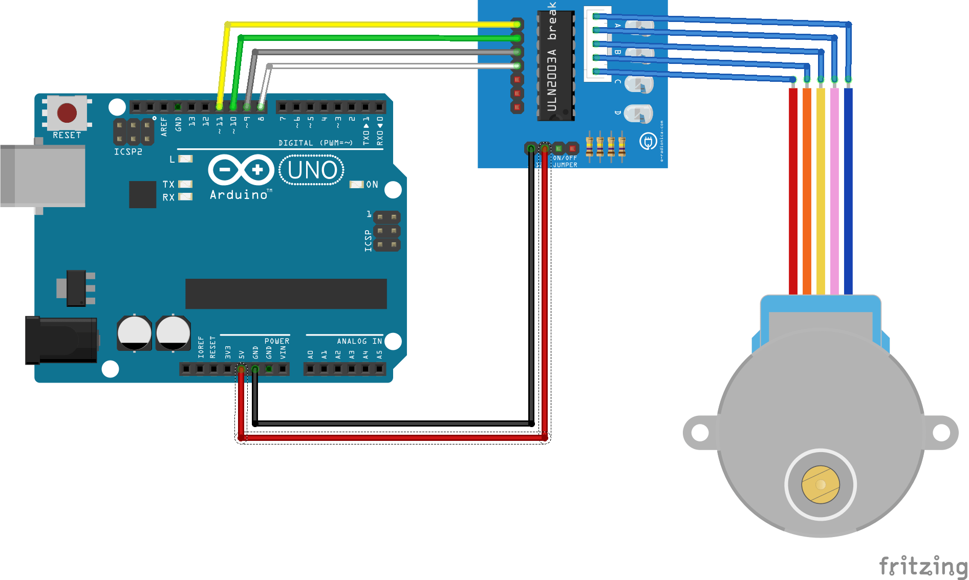 stepper-28byj48-arduino-wiring Pilotez un moteur pas à pas avec Arduino