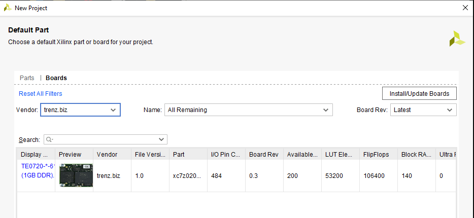 te0720-installed Get started with TE0720 and Xilinx Vivado