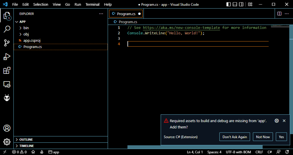 Apprendre à coder en C# avec Visual Studio Code • AranaCorp