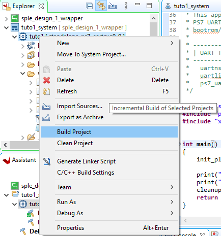 vitis-build-project Get started with TE0720 and Xilinx Vivado