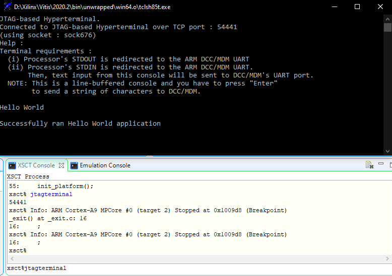 vitis-debug-jtagterminal Get started with TE0720 and Xilinx Vivado