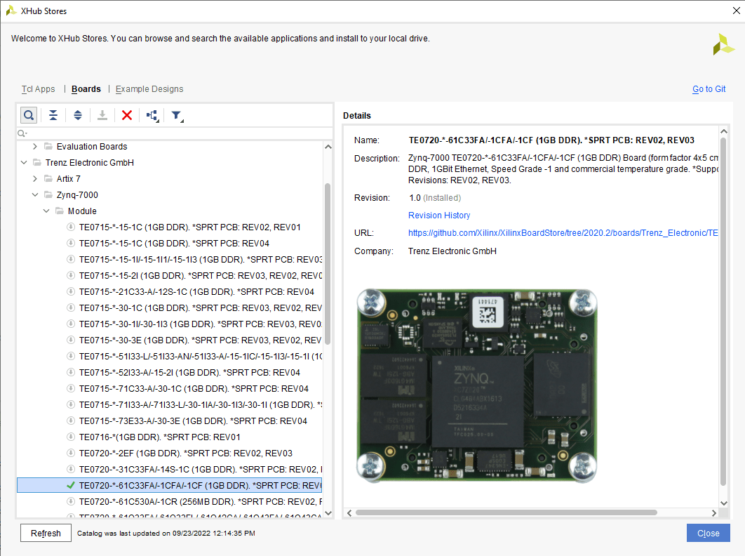 vivado-install-boards Get started with TE0720 and Xilinx Vivado